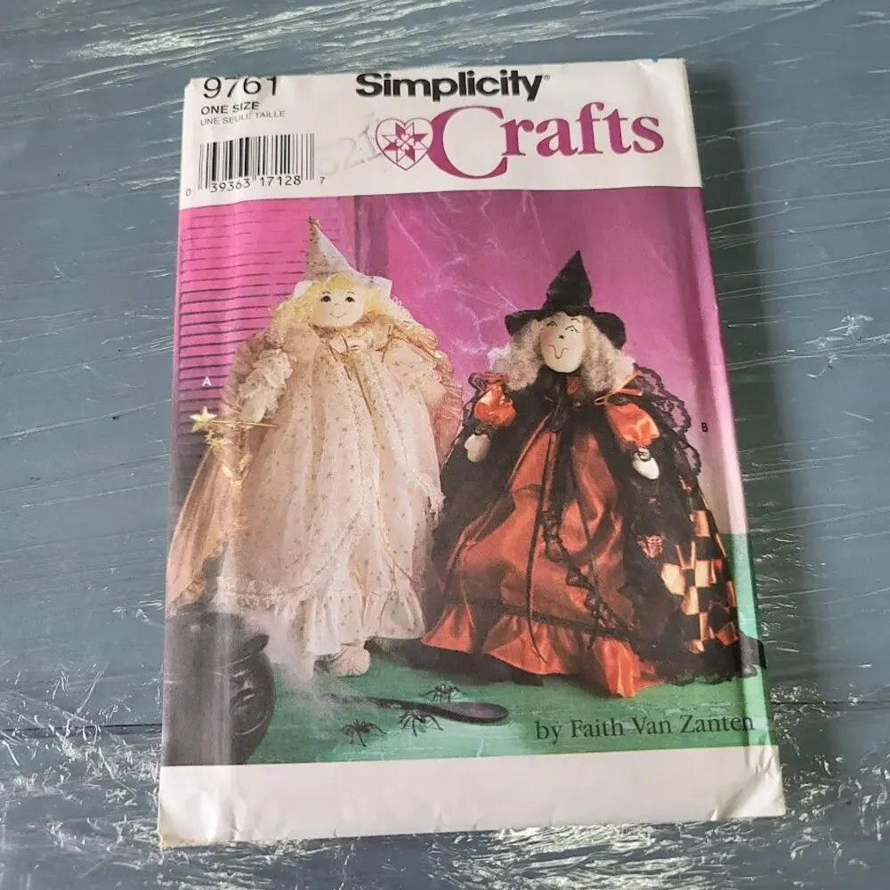 Vintage Pattern Sewing Hobby Simplicity 9761 One Size Faith Zanten Doll Dress